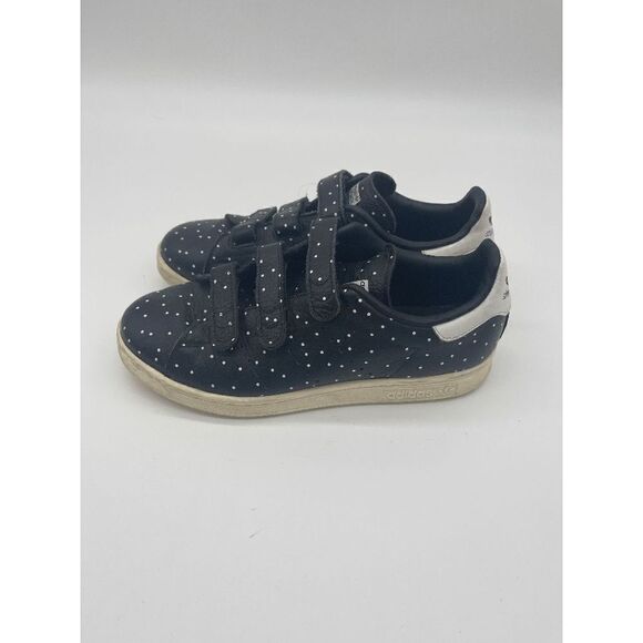 Adidas Stan Smith Sneaker Self Adhesive Straps US Sz 7 Black w Polka dots - Picture 2 of 7